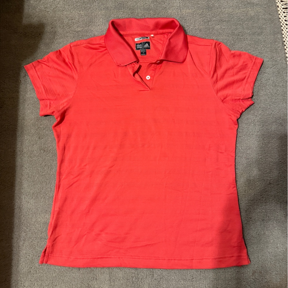Adidas ClimaCool Red Polo Shirt Women’s Medium Athletic Golf Top Like New